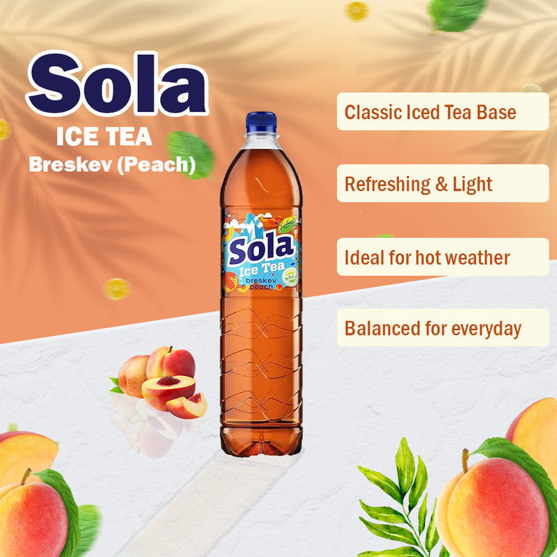 Load image into Gallery viewer, SOLA de echte smaak - Gemaakt met echte ingrediënten en met geperste smaak (perzik, 1,5 L) 
