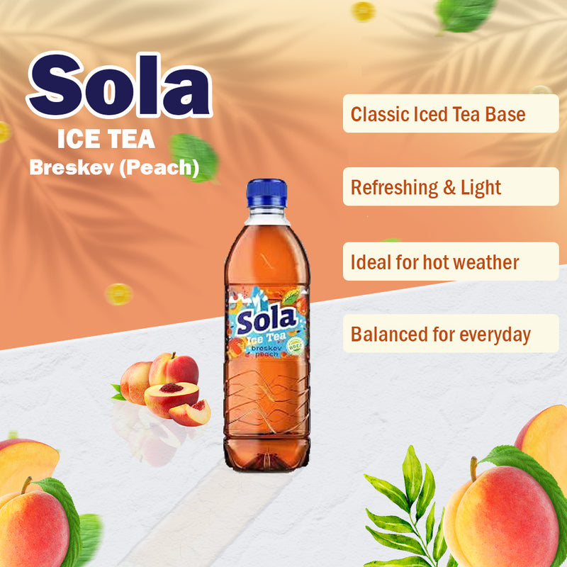 갤러리 뷰어에 이미지 로드, SOLA Peach Ice Tea 0.5L PET - Refreshing Peach Iced Tea (12 Pack)
