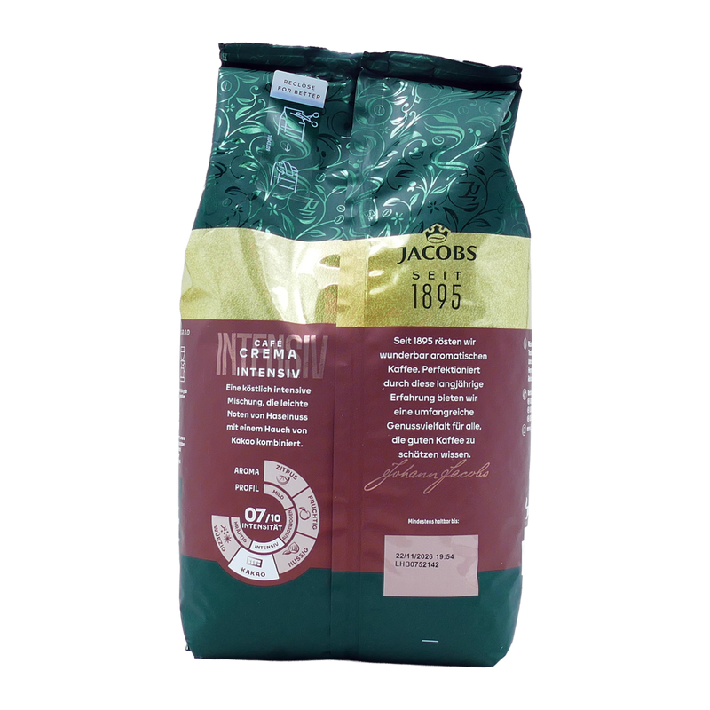 Load image into Gallery viewer, Jacobs Café Crema Intensiv 1kg – Whole Bean Coffee – Dark &amp; Robust Beans for Espresso, Latte &amp; Cappuccino
