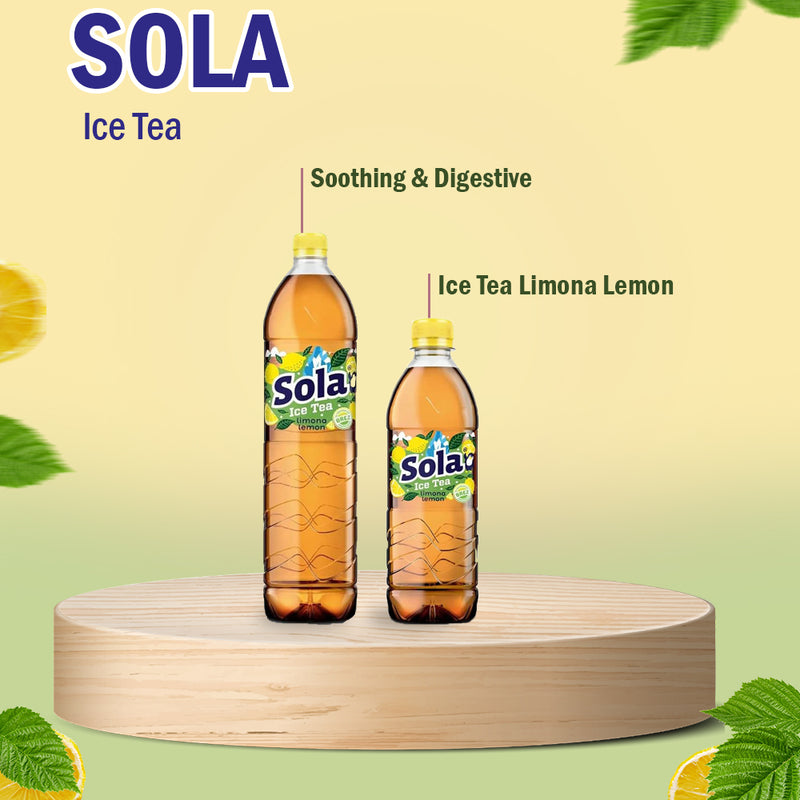 Load image into Gallery viewer, SOLA de echte smaak - Gemaakt met echte ingrediënten en met geperste smaak (Perzik, 0,5 L) (Citroen, 0,5 L) 
